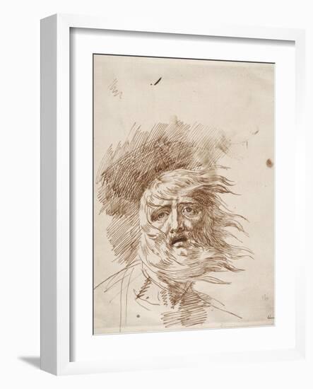 King Lear in the Storm (Pen and Bistre Ink on Paper)-George Romney-Framed Giclee Print