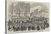 King Leopold II Entering the Church of St Gudule, at Brussels-null-Stretched Canvas
