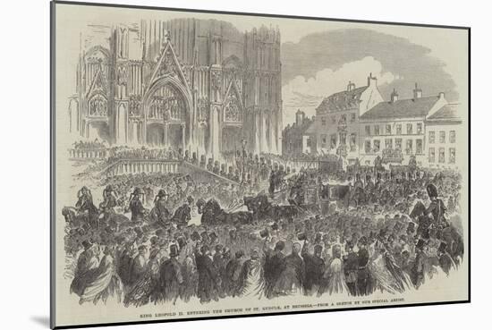 King Leopold II Entering the Church of St Gudule, at Brussels-null-Mounted Giclee Print