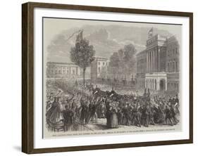 King Leopold's Public Entry into Brussels on the 24th Ult, Arrival of His Majesty at the Palace-null-Framed Giclee Print