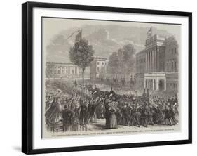 King Leopold's Public Entry into Brussels on the 24th Ult, Arrival of His Majesty at the Palace-null-Framed Giclee Print