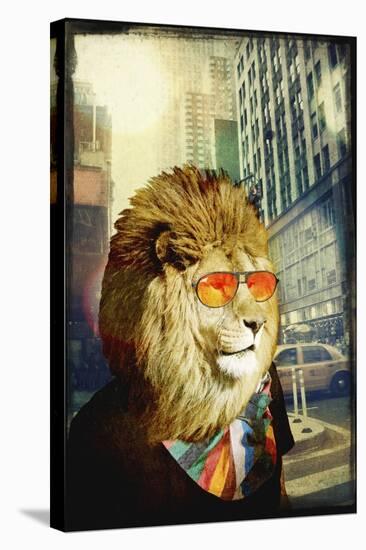 King Lion of the Urban Jungle-GI ArtLab-Stretched Canvas