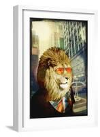 King Lion of the Urban Jungle-GI ArtLab-Framed Giclee Print