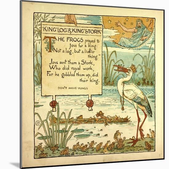 King Log and King's Stork-null-Mounted Giclee Print