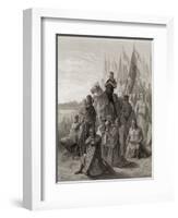 King Louis IX (1217-70) before Damietta, Illustration from 'Bibliotheque Des Croisades' by J-F.…-Gustave Doré-Framed Giclee Print