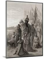 King Louis IX (1217-70) before Damietta, Illustration from 'Bibliotheque Des Croisades' by J-F.…-Gustave Doré-Mounted Giclee Print