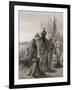 King Louis IX (1217-70) before Damietta, Illustration from 'Bibliotheque Des Croisades' by J-F.…-Gustave Doré-Framed Giclee Print