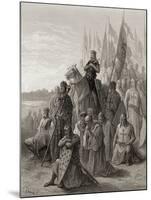 King Louis IX (1217-70) before Damietta, Illustration from 'Bibliotheque Des Croisades' by J-F.…-Gustave Doré-Mounted Giclee Print