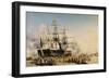 King Louis-Philippe (1830-48) Disembarking at Portsmouth, 8th October 1844, 1846-Louis Eugene Gabriel Isabey-Framed Giclee Print