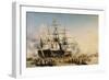 King Louis-Philippe (1830-48) Disembarking at Portsmouth, 8th October 1844, 1846-Louis Eugene Gabriel Isabey-Framed Giclee Print