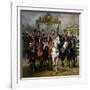 King Louis-Philippe of France and His Sons Leaving the Chateau of Versailles on Horseback, 1846-Antoine Charles Horace Vernet-Framed Giclee Print