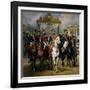 King Louis-Philippe of France and His Sons Leaving the Chateau of Versailles on Horseback, 1846-Antoine Charles Horace Vernet-Framed Giclee Print