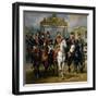 King Louis-Philippe of France and His Sons Leaving the Chateau of Versailles on Horseback, 1846-Antoine Charles Horace Vernet-Framed Giclee Print