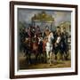 King Louis-Philippe of France and His Sons Leaving the Chateau of Versailles on Horseback, 1846-Antoine Charles Horace Vernet-Framed Giclee Print