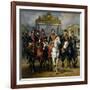 King Louis-Philippe of France and His Sons Leaving the Chateau of Versailles on Horseback, 1846-Antoine Charles Horace Vernet-Framed Giclee Print