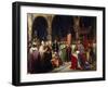 King Louis VII Takes the Standard at Saint-Denis-Jean-Baptiste Mauzaisse-Framed Giclee Print