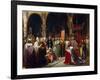 King Louis VII Takes the Standard at Saint-Denis-Jean-Baptiste Mauzaisse-Framed Giclee Print