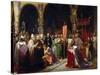 King Louis VII Takes the Standard at Saint-Denis-Jean-Baptiste Mauzaisse-Stretched Canvas