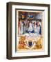 King Louis XI presides a chapter meeting of the Order of Saint Michel.Beneath the image.-Jean Fouquet-Framed Giclee Print