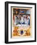 King Louis XI presides a chapter meeting of the Order of Saint Michel.Beneath the image.-Jean Fouquet-Framed Giclee Print