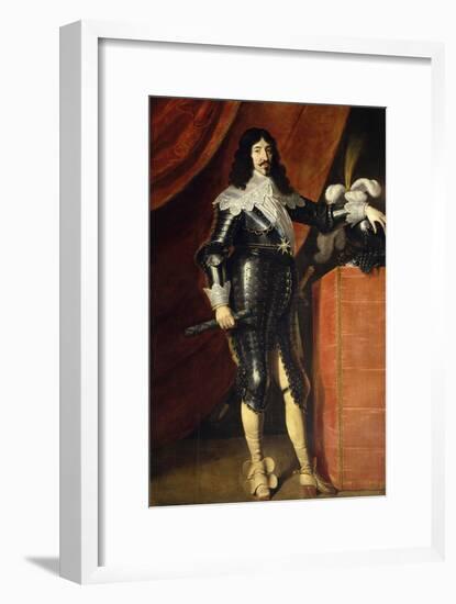 King Louis XIII in Armor, Ca. 1635-null-Framed Art Print