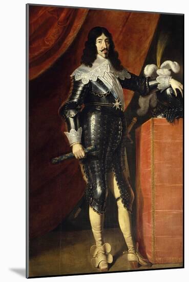 King Louis XIII in Armor, Ca. 1635-null-Mounted Art Print