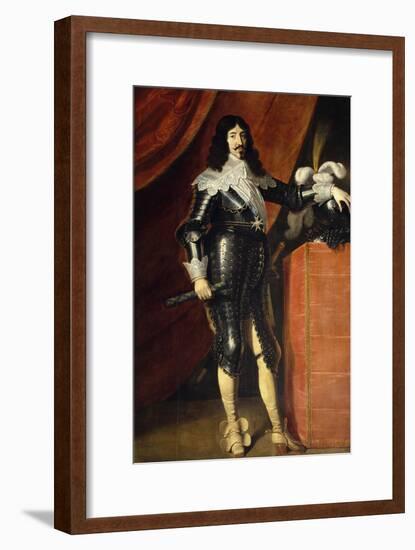 King Louis XIII in Armor, Ca. 1635-null-Framed Art Print