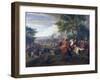 King Louis XIV at Defeat of Spanish Army Near Bruges Canal in 1667, Painting by Van Der Meulen-null-Framed Giclee Print