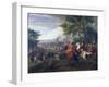 King Louis XIV at Defeat of Spanish Army Near Bruges Canal in 1667, Painting by Van Der Meulen-null-Framed Giclee Print