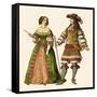 King Louis XIV of France and Maria Theresa Queen of France-Albert Kretschmer-Framed Stretched Canvas