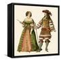 King Louis XIV of France and Maria Theresa Queen of France-Albert Kretschmer-Framed Stretched Canvas