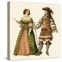 King Louis XIV of France and Maria Theresa Queen of France-Albert Kretschmer-Stretched Canvas