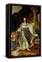 King Louis XV of France in Coronation Robe. 1730-Hyacinthe Rigaud-Framed Stretched Canvas