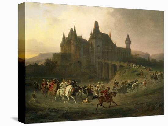 King Matthias Corvinus Just Returning from Hunting, 1872, by Antal Ligeti-null-Stretched Canvas