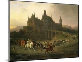 King Matthias Corvinus Just Returning from Hunting, 1872, by Antal Ligeti-null-Mounted Giclee Print