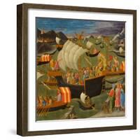 King Melchior Sailing to the Holy Land, C.1445-50 (Tempera & Oil on Panel)-Francesco Di Stefano Pesellino-Framed Giclee Print