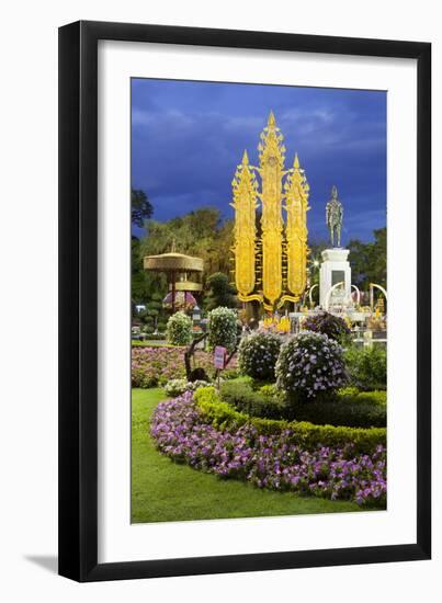 King Mengrai Monument at Night, Chiang Rai, Northern Thailand, Thailand, Southeast Asia, Asia-Stuart Black-Framed Photographic Print