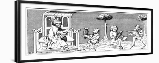 King Modus Teaching the Art of Falconry, 14th Century-null-Framed Giclee Print