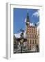 King Neptune Statue in the Long Market, Dlugi Targ, with Town Hall Clock, Gdansk, Poland, Europe-Michael Nolan-Framed Photographic Print