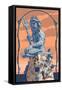 King Neptune Statue-Lantern Press-Framed Stretched Canvas