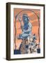 King Neptune Statue-Lantern Press-Framed Art Print