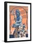 King Neptune Statue-Lantern Press-Framed Art Print