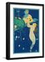 King Neptune with Mermaid-null-Framed Art Print