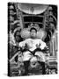 King Norodom Sihanouk of Cambodia Sitting in His Throne Wearing "Sampots", Sarong Style Pants-Howard Sochurek-Stretched Canvas