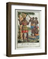 King of Bar, Near Gorée, Senegal, from Costumes De Différents Pays, 1796-Jacques Grasset de Saint-Sauveur-Framed Giclee Print