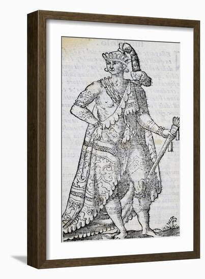 King of Florida, Engraving-Cesare Vecellio-Framed Giclee Print