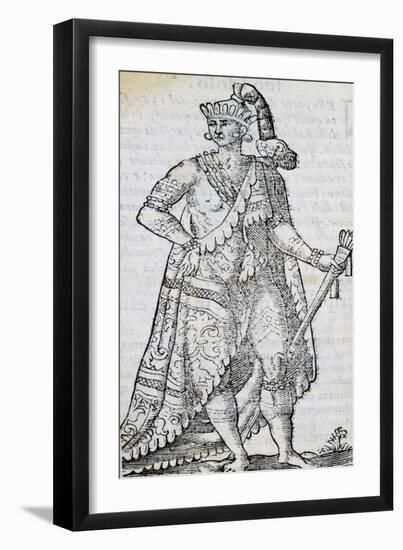 King of Florida, Engraving-Cesare Vecellio-Framed Giclee Print