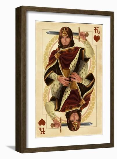 King of Hearts - Playing Card-Lantern Press-Framed Art Print