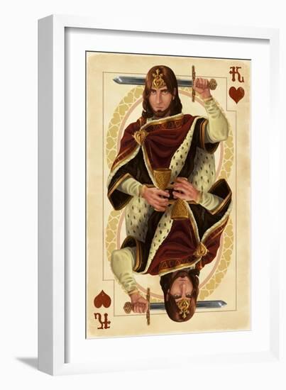 King of Hearts - Playing Card-Lantern Press-Framed Art Print