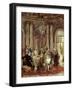 King of Prussia Frederic II the Great at Sans-Souci Castle, with Voltaire-Adolf Menzel-Framed Art Print